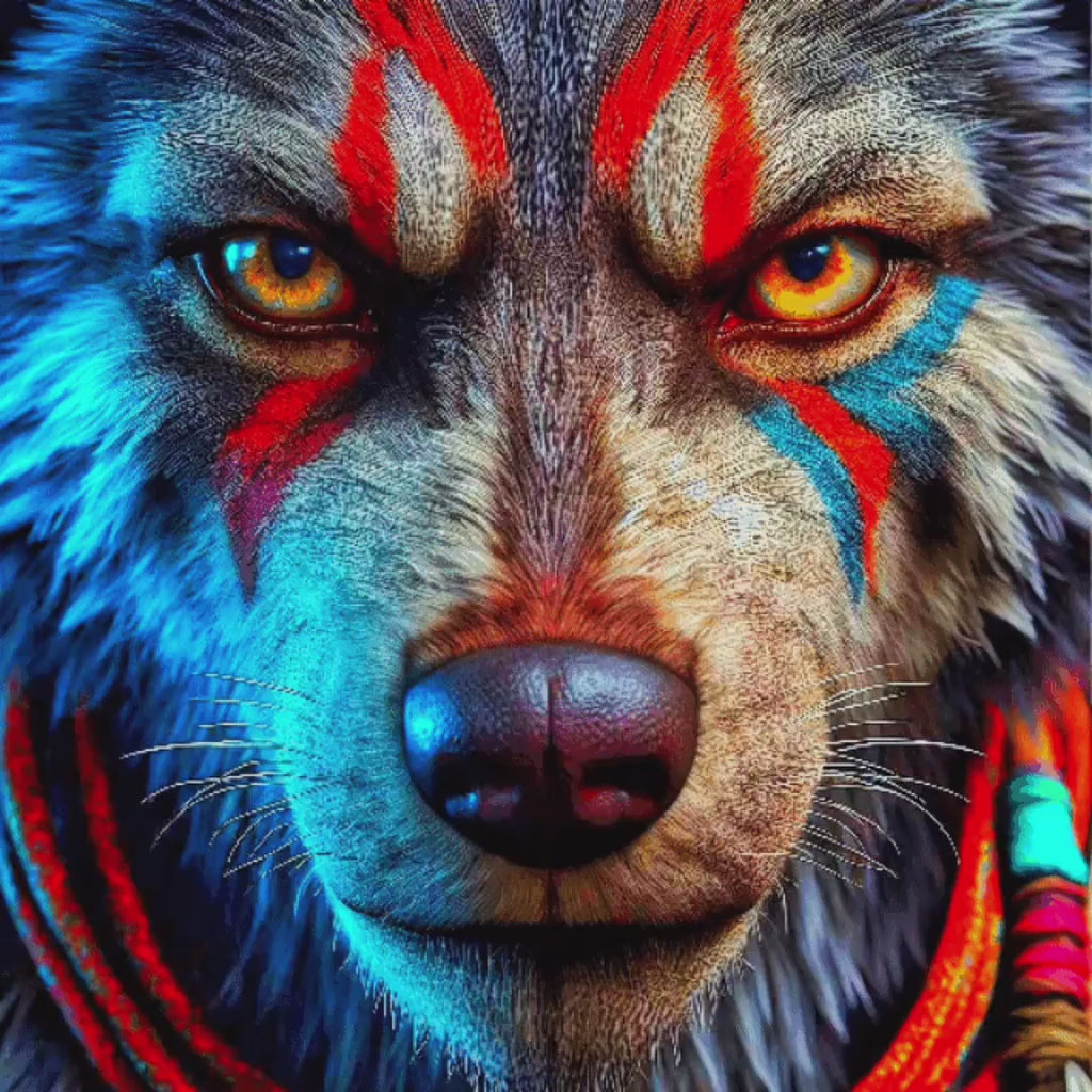 Tribal Wolves PNG Clipart: 15 High-Res Digital Art Prints, Bold Wolf Faces, Instant Download, Printable Art, Tribal Art