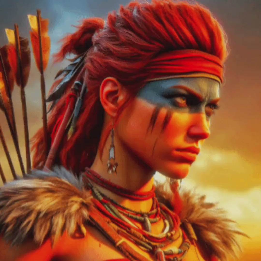 Wild Warriors: 20 HD Digital Art PNGs | Tribal Goddess Illustrations, Ethnic Art, Fantasy Portraits, Instant Download, Printable Art