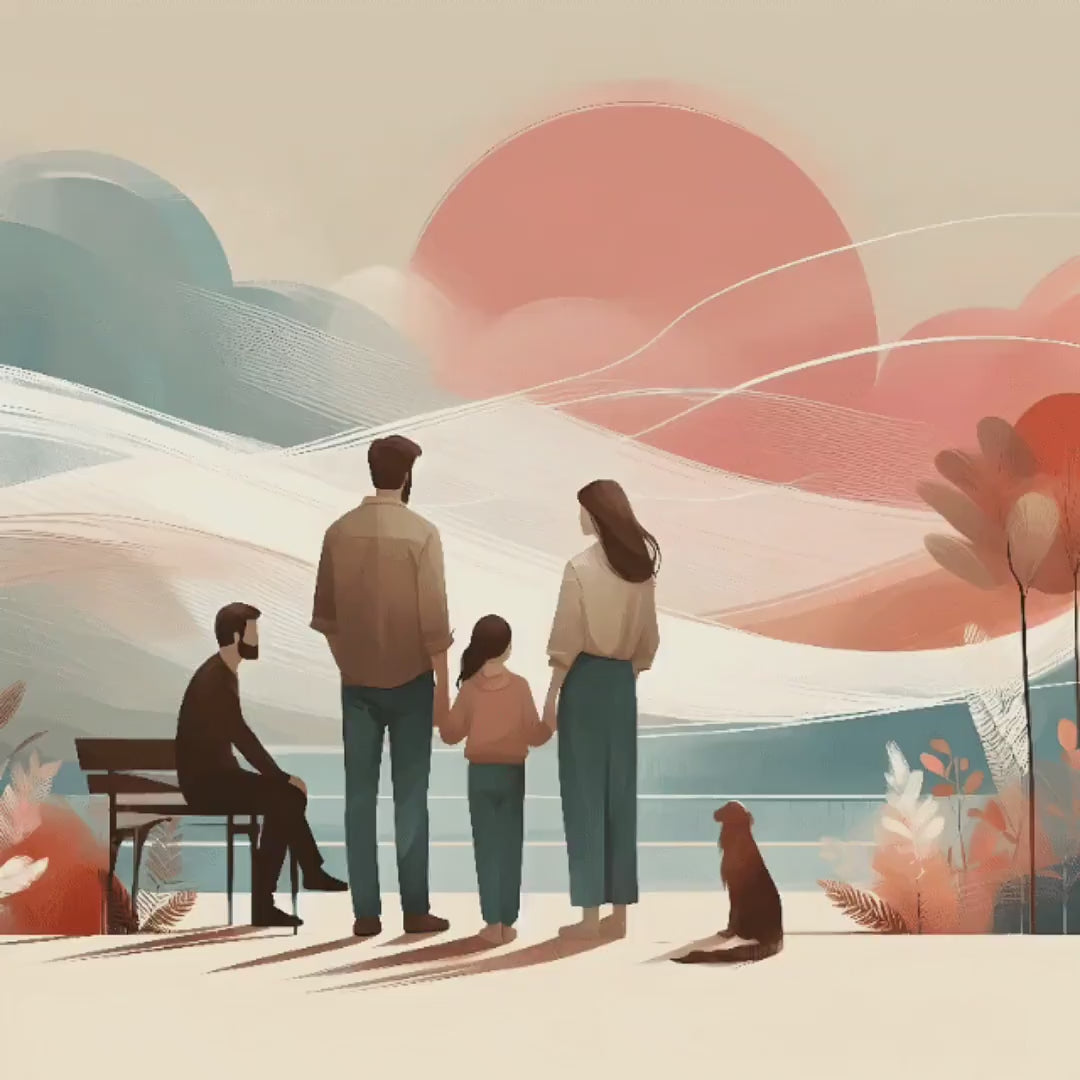 Contemporary Art - 20 Digital Illustrations - Family, Love, Pets And Abstract Designs | High-Quality PNG Files | Printable Art, Instant Download
