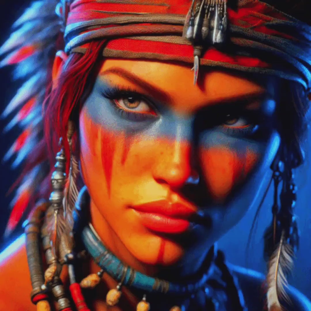 Tribal Warrior Woman Art Prints: HD PNG Files (Digital Download)