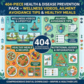 404-Piece Health & Disease Prevention Pack – Wellness Videos, Ailment Avoidance Tips & Healthy Meals