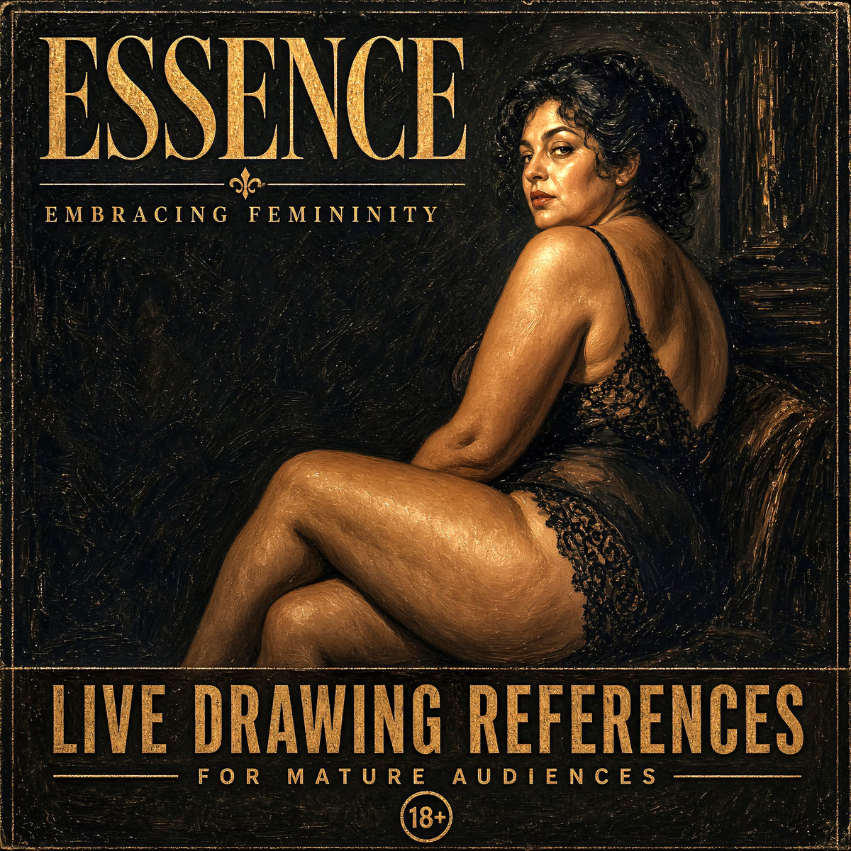 ESSENCE | Classical Noir Female Figure Reference Pack – High-Resolution Anatomical & Life Drawing ZIP File