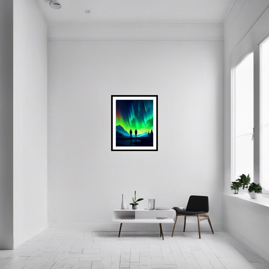 AURORA Borealis Art Print: Modern Landscape Illustration (Digital Download)