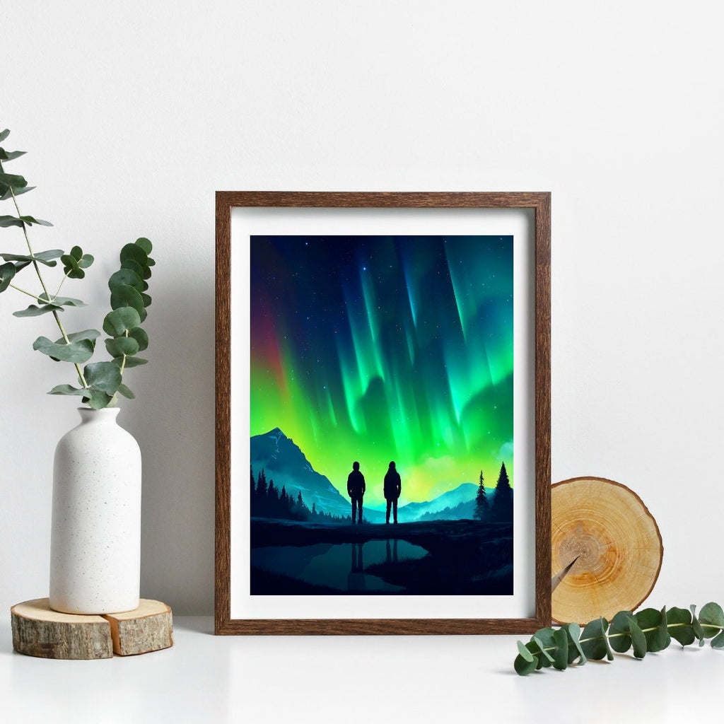 AURORA Borealis Art Print: Modern Landscape Illustration (Digital Download)