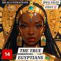 Nubian Queen Art Print, Afrocentric Royal Illustrations, Black History Decor (Digital Download)