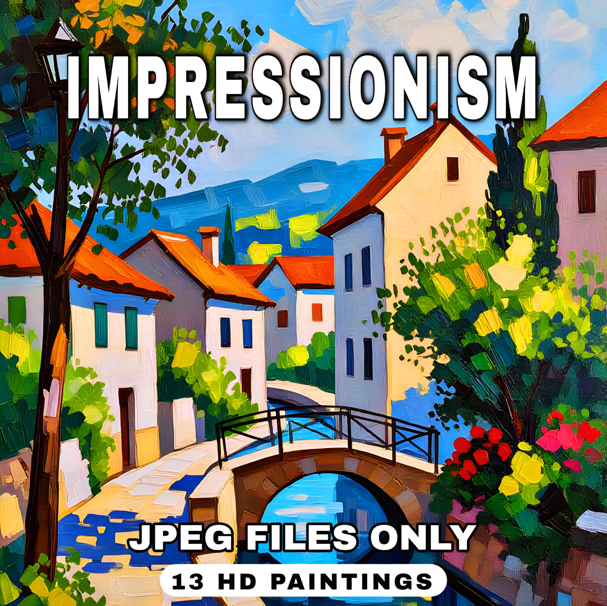 Impressionism Art Prints, Colorful Painting Wall Art (Digital Download)