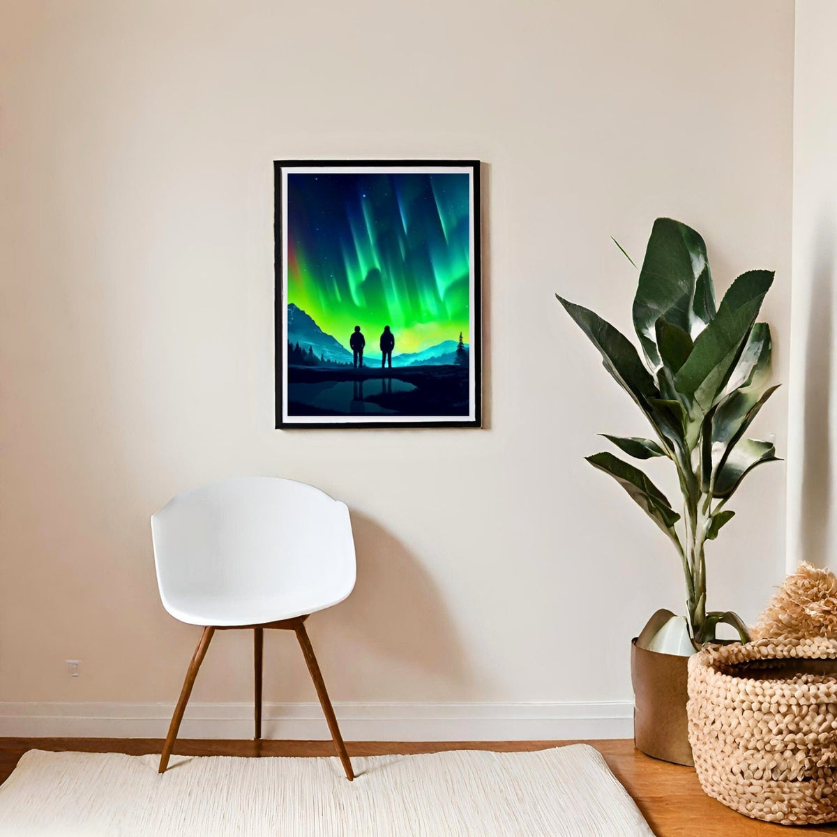 AURORA Borealis Art Print: Modern Landscape Illustration (Digital Download)