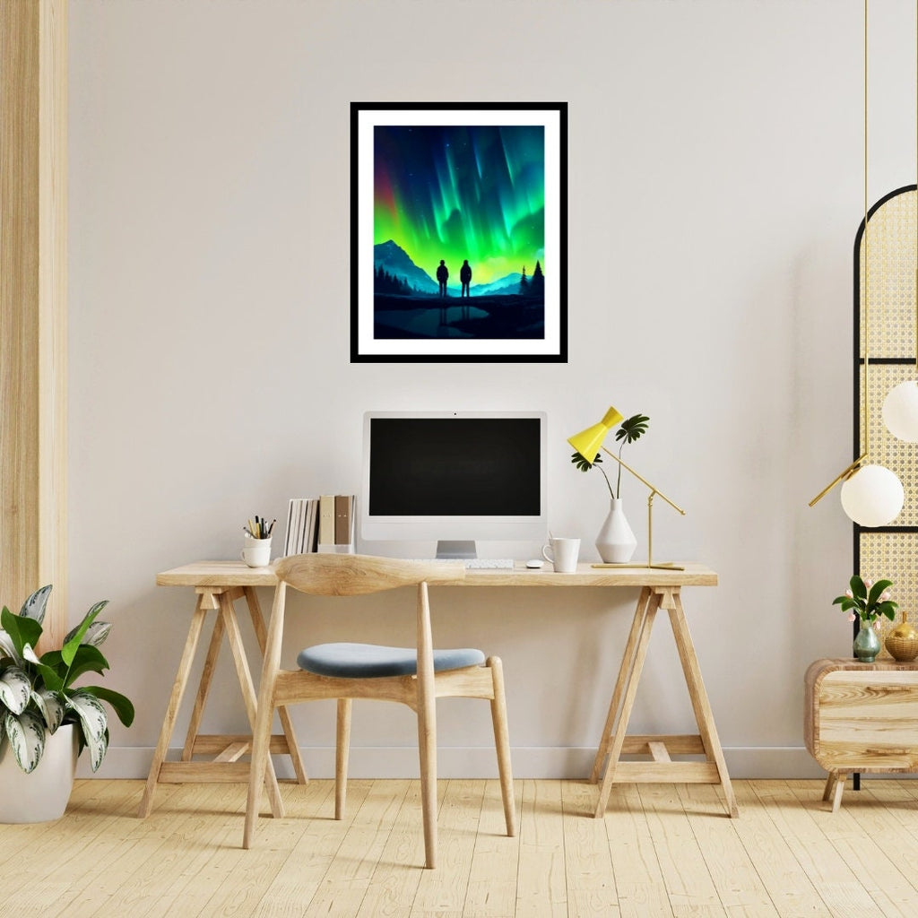 AURORA Borealis Art Print: Modern Landscape Illustration (Digital Download)