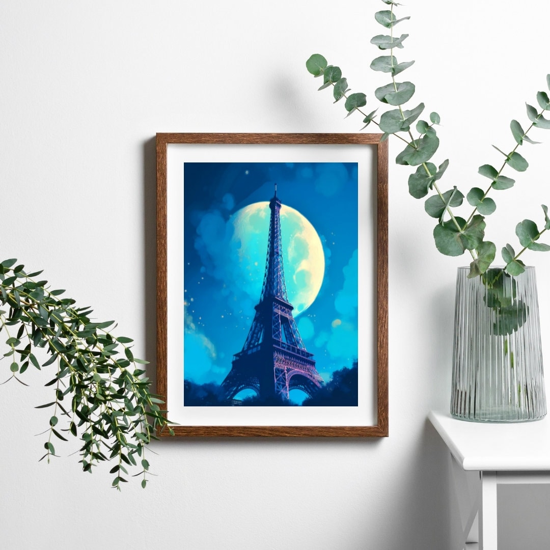 Elegant Parisian Charm: Digital Art Print, Wall Art, Home Decor, Printable Illustration