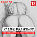 EROS 10 Life Drawing Female Anatomy Sketches, Figurative Line Art Bundle (Digital Download)