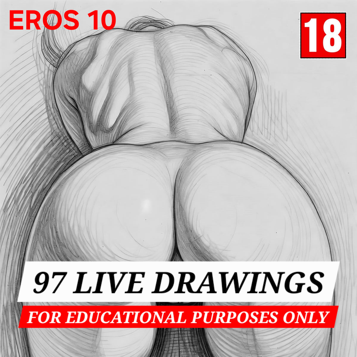 EROS 10 Life Drawing Female Anatomy Sketches, Figurative Line Art Bundle (Digital Download)